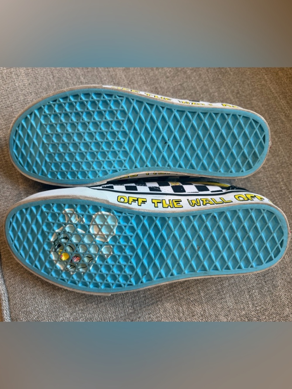 Vans old Skool X Checkerboard Low Top Sneakers with Yellow Stripe - Picture 3 of 7